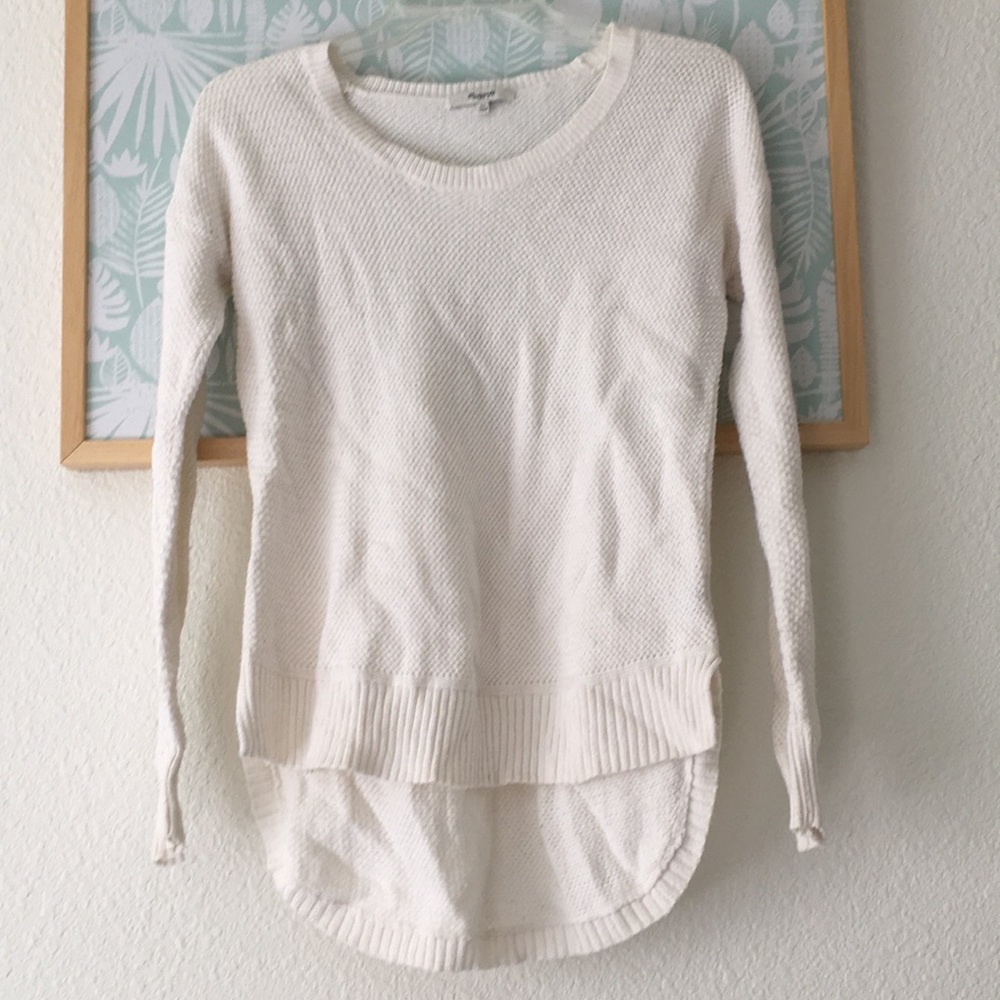 Madewell waffle knit cream sweater XS